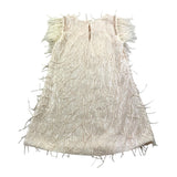 Illiana Solid Color Dress With Sequins And Feathers Pink For Baby Girl