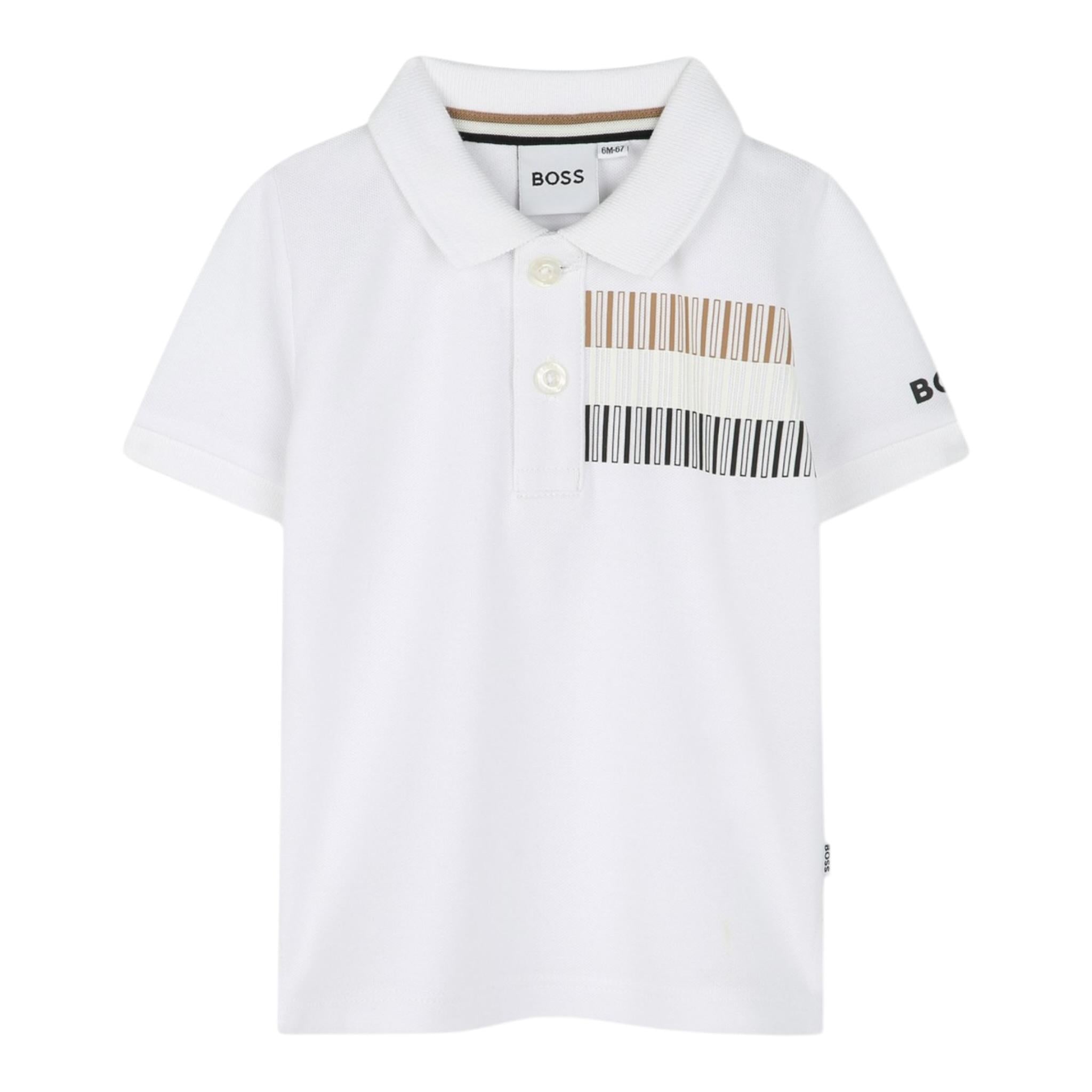 Boss Polo Mezza Manica Tinta Unita per Neonato J52100XX BIANCO BOSS 