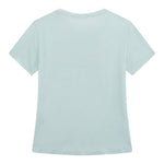 Guess T-Shirt Girocollo Tinta Unita con Applicazione per Bambina J5RI25KCRI2 AZZURRO GUESS 