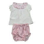 Calamaro Completo 2 Pezzi T-Shirt-Culotte per Neonata 11101 BIANCO/ROSA CALAMARO 