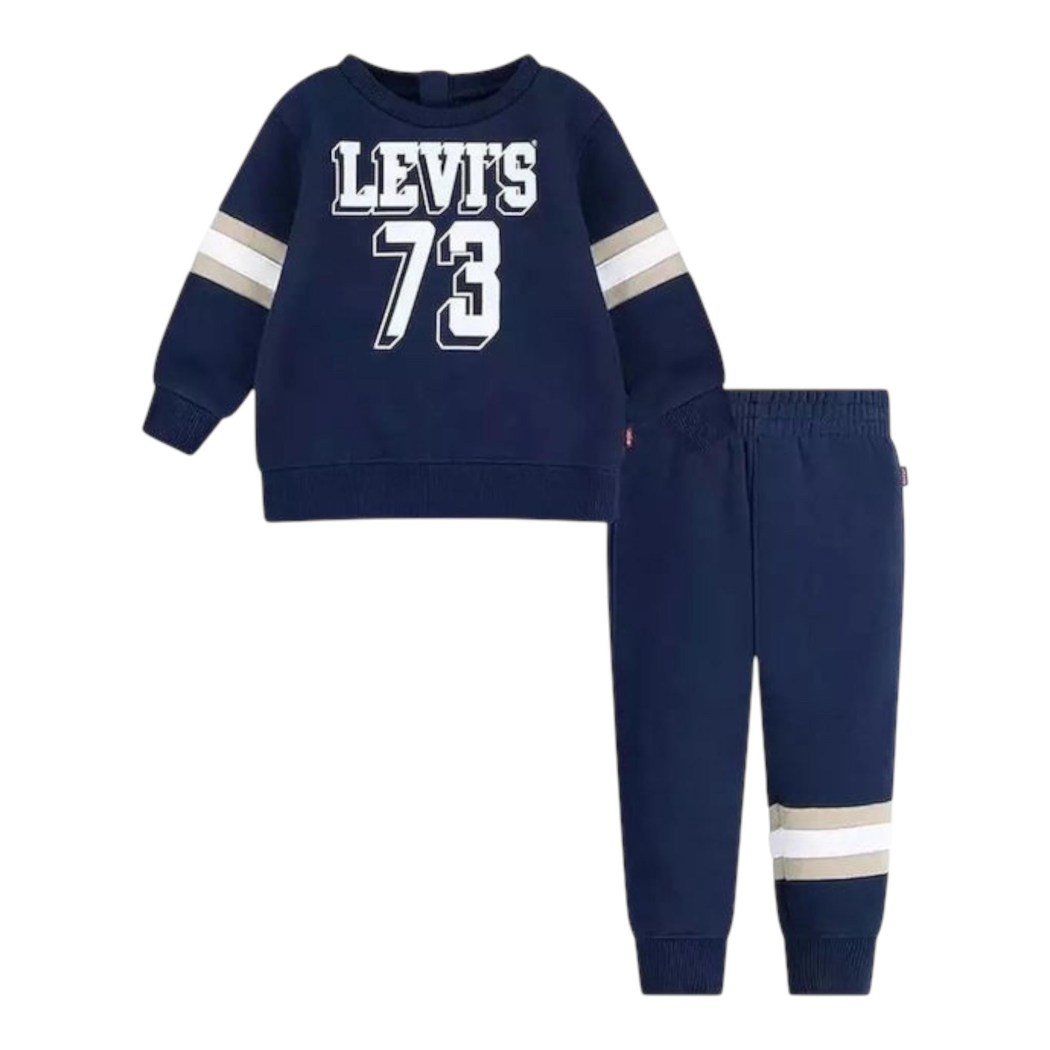 LEVI'S completo 2pz felpa-pantalone tinta unita Blu per Neonato 6EL310 BLU LEVI'S 