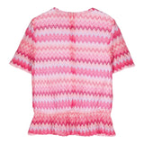 Missoni Pink Fantasy Print Half Sleeve Shirt For Girls