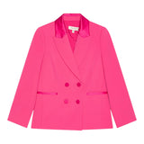 Twinset Solid Color Jacket With Fuchsia Buttons For Girls
