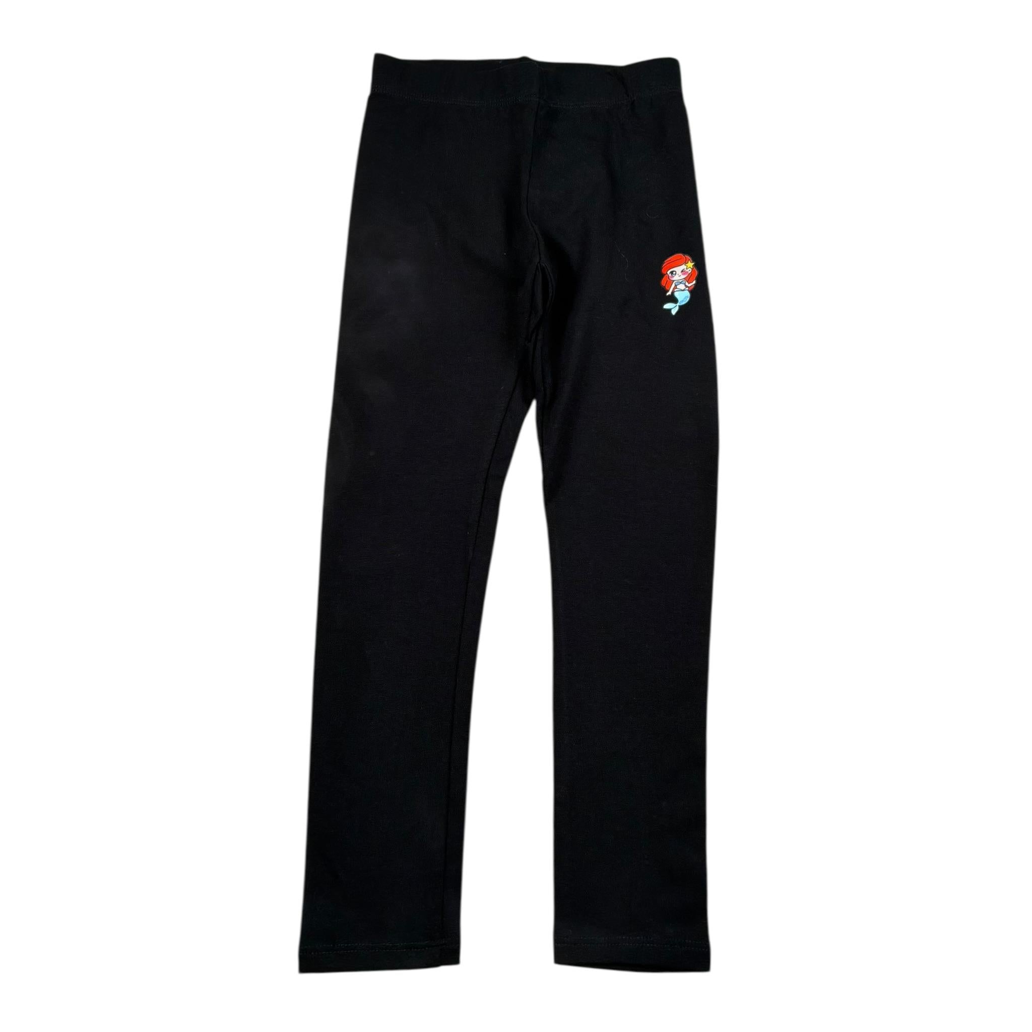 Mousse Leggins Tinta Unita con Stampa per Bambina LOVEE NERO MOUSSE 