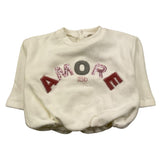 LE BEBE' felpa chiusa girocollo tinta unita con stampa paillettata Panna per Neonata LBG6013 PANNA LE BEBE' 