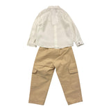 Barcellino Complete Pants-Shirt Two-Tone White/Beige For Newborn