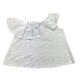 Lalalu' Plain Top with Embroidery and White Ruffles for Girls