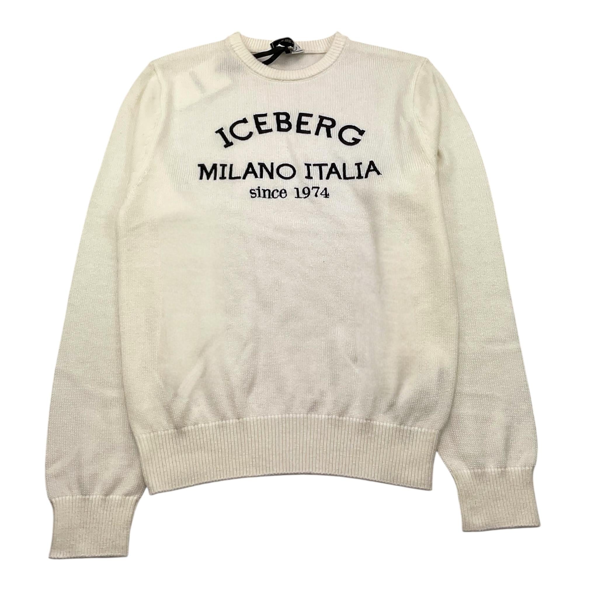 ICEBERG maglia girocollo tinta unita con logo Panna per Bambino MGICE5317J PANNA ICEBERG 