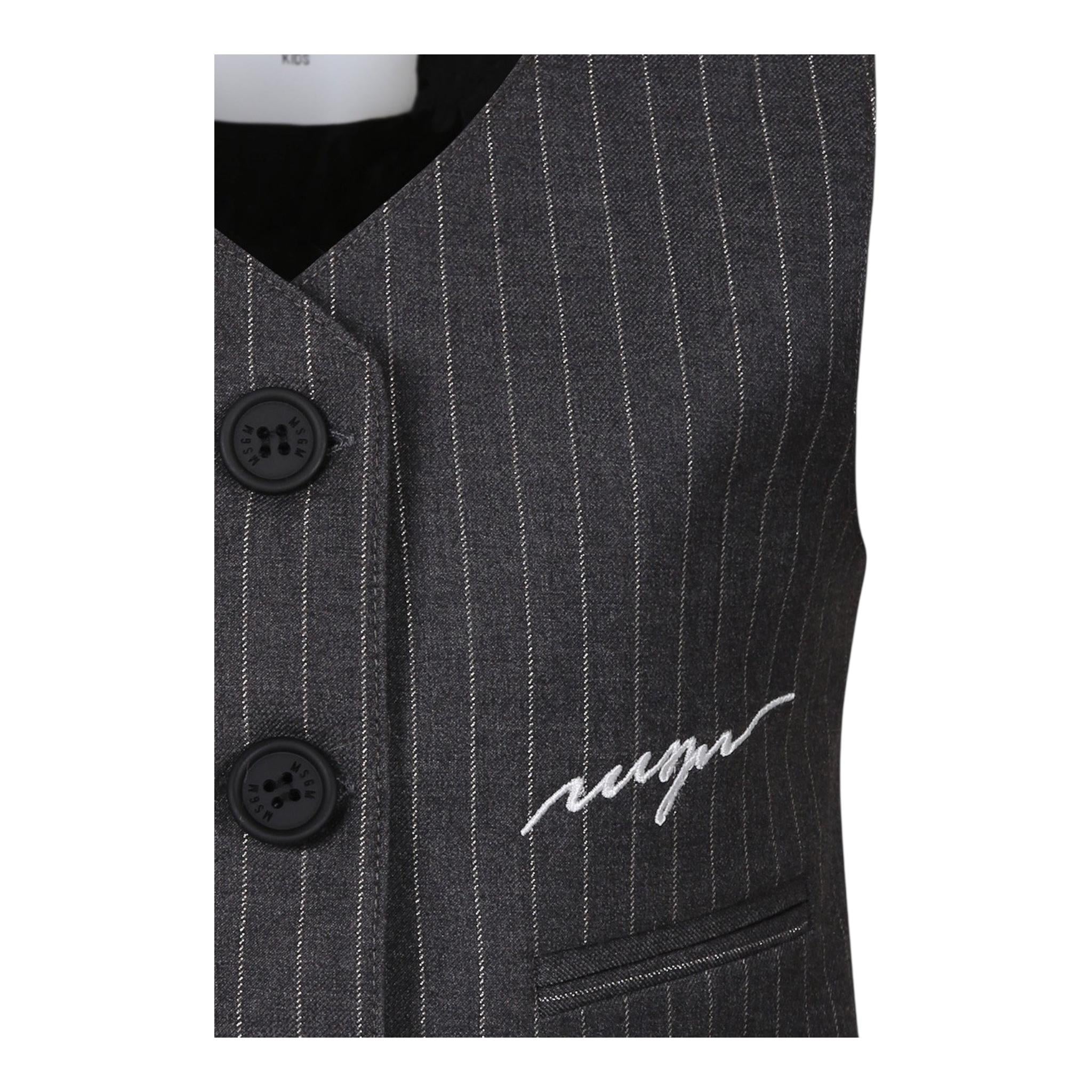 MSGM gilet tinta unita con stampa logo Grigio per Bambina F4MSJGVE156 GRIGIO MSGM 