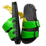 Sensi Two-Tone Rubber Slipper With Fluorescent Green Buckle For Children