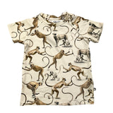 Molo T-Shirt Crew Neck Solid Color With Monkey Prints Cream For Newborn