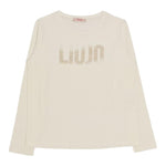 LIU JO shirt girocollo tinta unita con stampa Bianco per Bambina GF4210X BIANCO LIU JO 