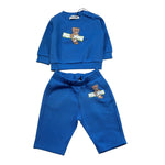 Moschino Completo 2 Pezzi Felpa-Pantalone Tinta Unita per Neonato MWF060 BLU MOSCHINO 
