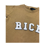 John Richmond T-Shirt Girocollo Tinta Unita con Logo per Neonato RIP26017TS BEIGE JOHN RICHMOND 