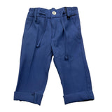 Emanuel Pris Solid Color Pants With Elastic Waist Blue For Boys