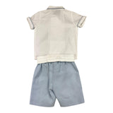 La Stupenderia 2 Piece Set Shirt Body-Bermuda Blue For Newborn
