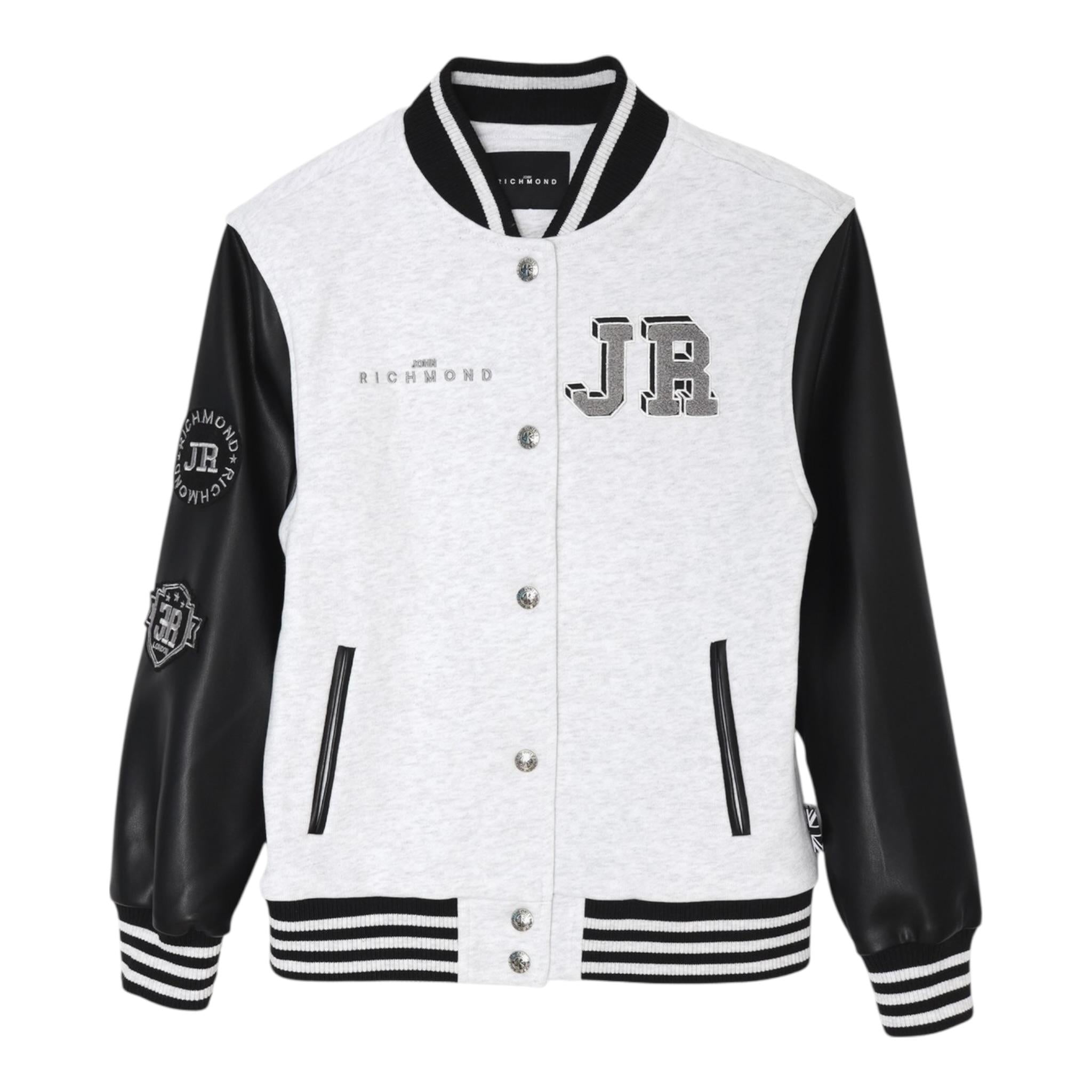 John Richmond Giubbino Modello College Tinta Unita con Maniche In Contrasto per Neonato RBP25176GBN GRIGIO JOHN RICHMOND 