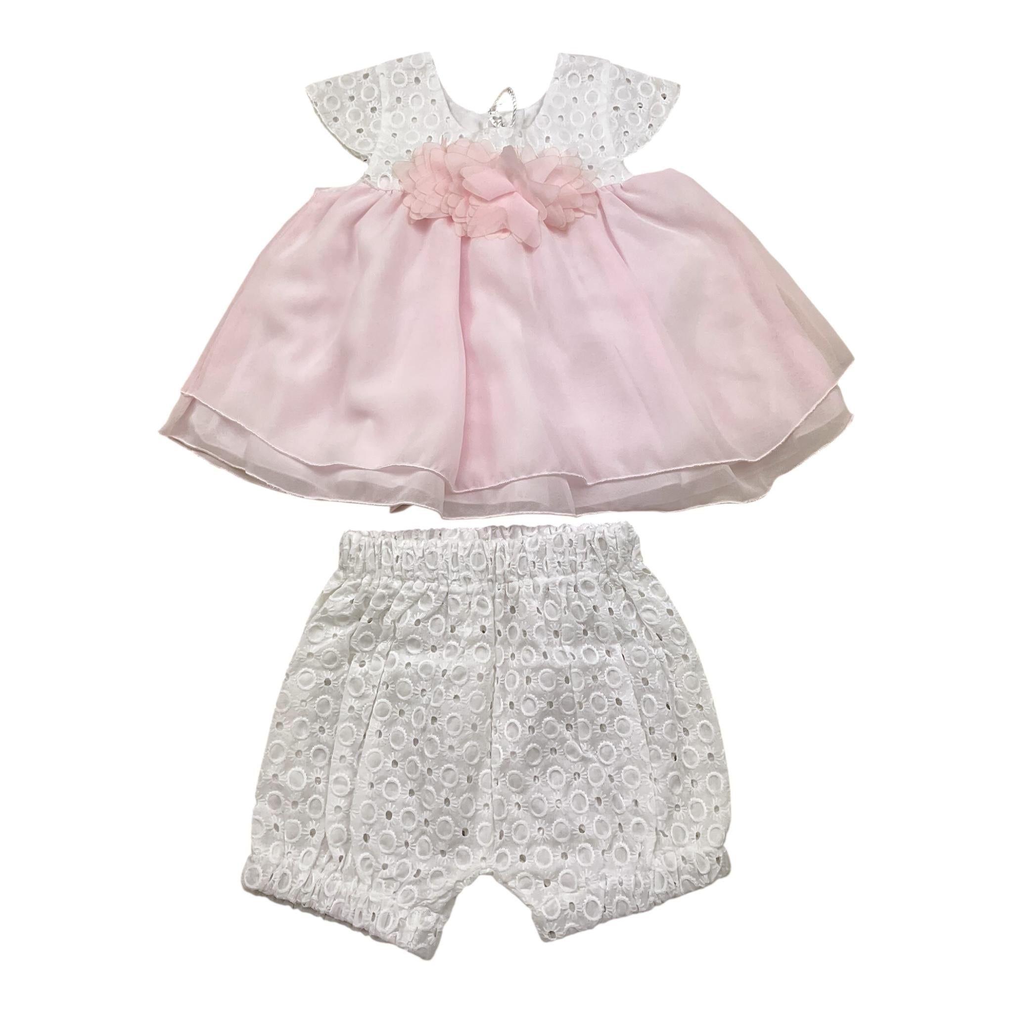 La Sartoria Dei Piccoli Completo 2 Pezzi Top-Short Bicolore per Neonata LPB3091 BIANCO/ROSA LA SARTORIA DEI PICCOLI 