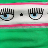 Chiara Ferragni Solid Color Crop Hoodie Green For Girls