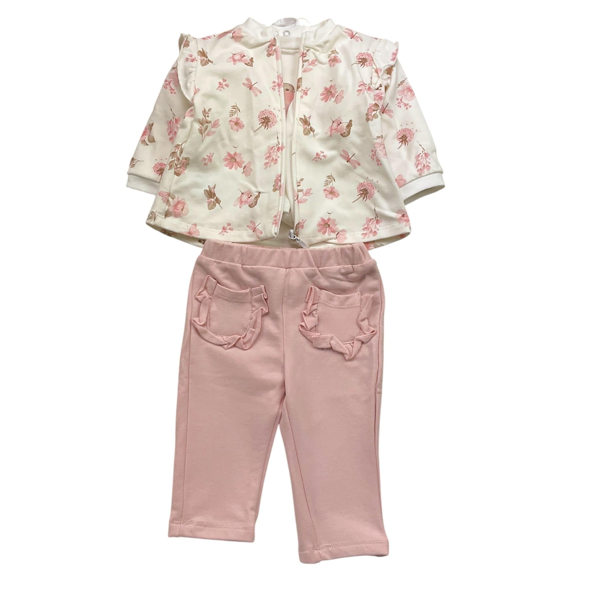 MAYORAL completo 3pz felpa-shirt-leggins tinta unita con fantasia fiori Bianco per Neonata 2610 BIANCO MAYORAL 