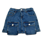 Liu Jo Gonna In Denim tinta unita con Girovita Regolabile Blu per Bambina GA5141 BLU LIU JO 