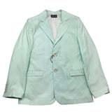 Never Too Single Breasted Solid Color Jacket Aqua Green For Boys