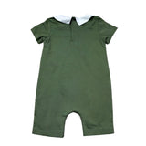 Moschino Pagliaccetto Mezza Manica Tinta Unita con Colletto per Neonato MNY03Y VERDE MOSCHINO 