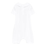 Moschino Pagliaccetto Tinta Unita con Stampa per Neonata MUT049 BIANCO MOSCHINO 