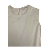 Meimeij Beige Solid Color Sleeveless Shirt For Girls