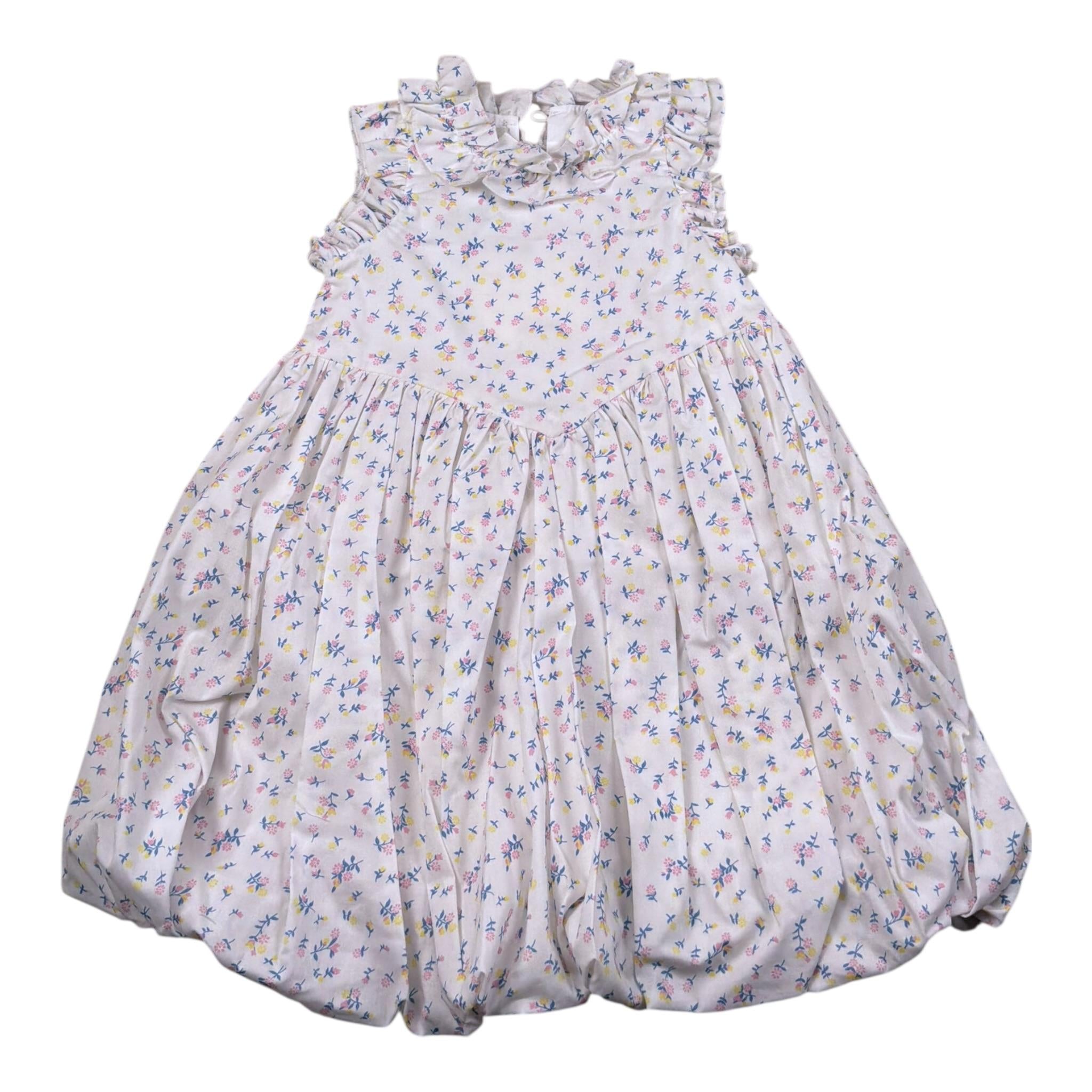 A' La Page Abito Manica Lunga Tinta Unita Fantasia Floreale per Bambina AL26 BIANCO A' LA PAGE 