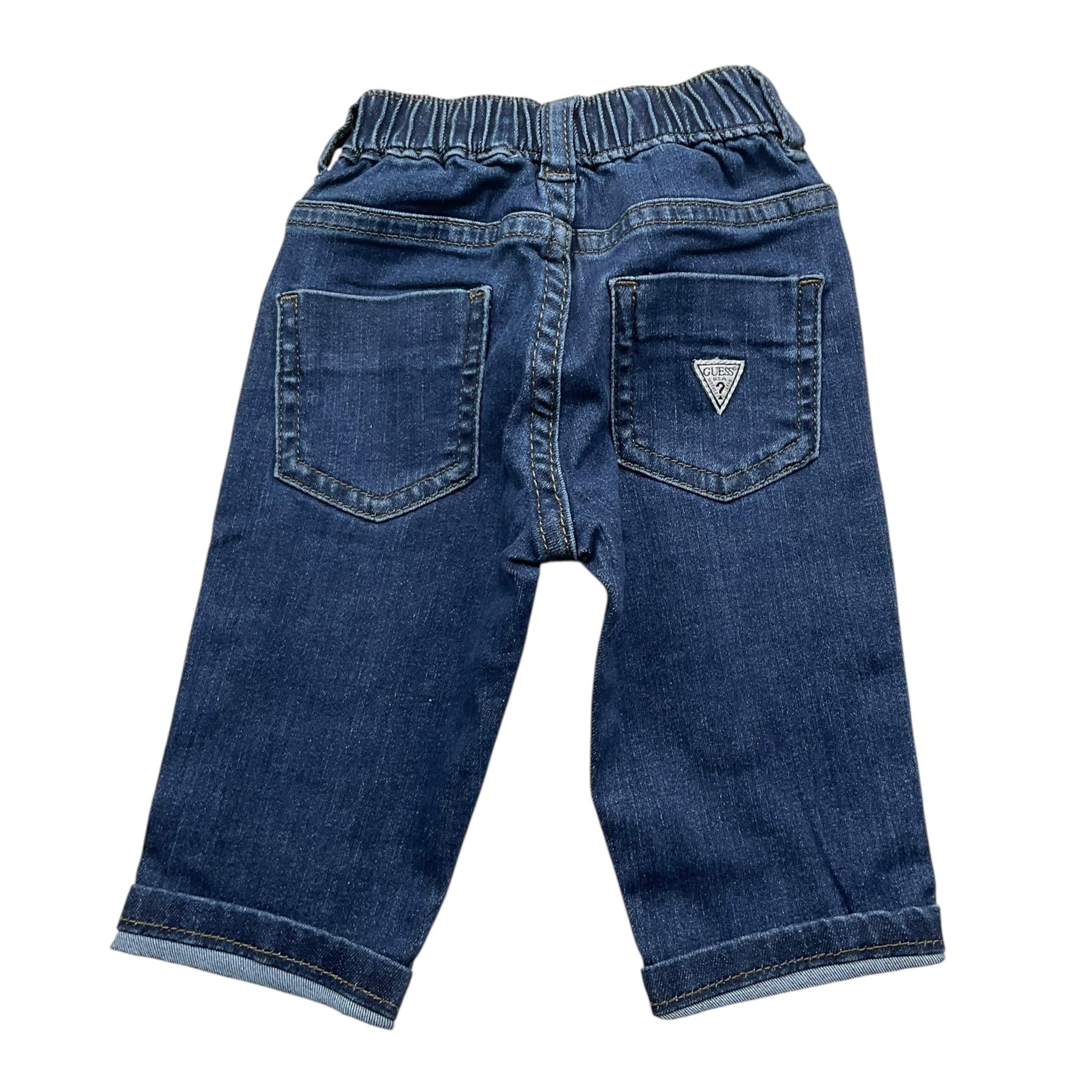 GUESS jeans tinta unita con logo Blu per Neonato N4YA03D4CA0X BLU GUESS 