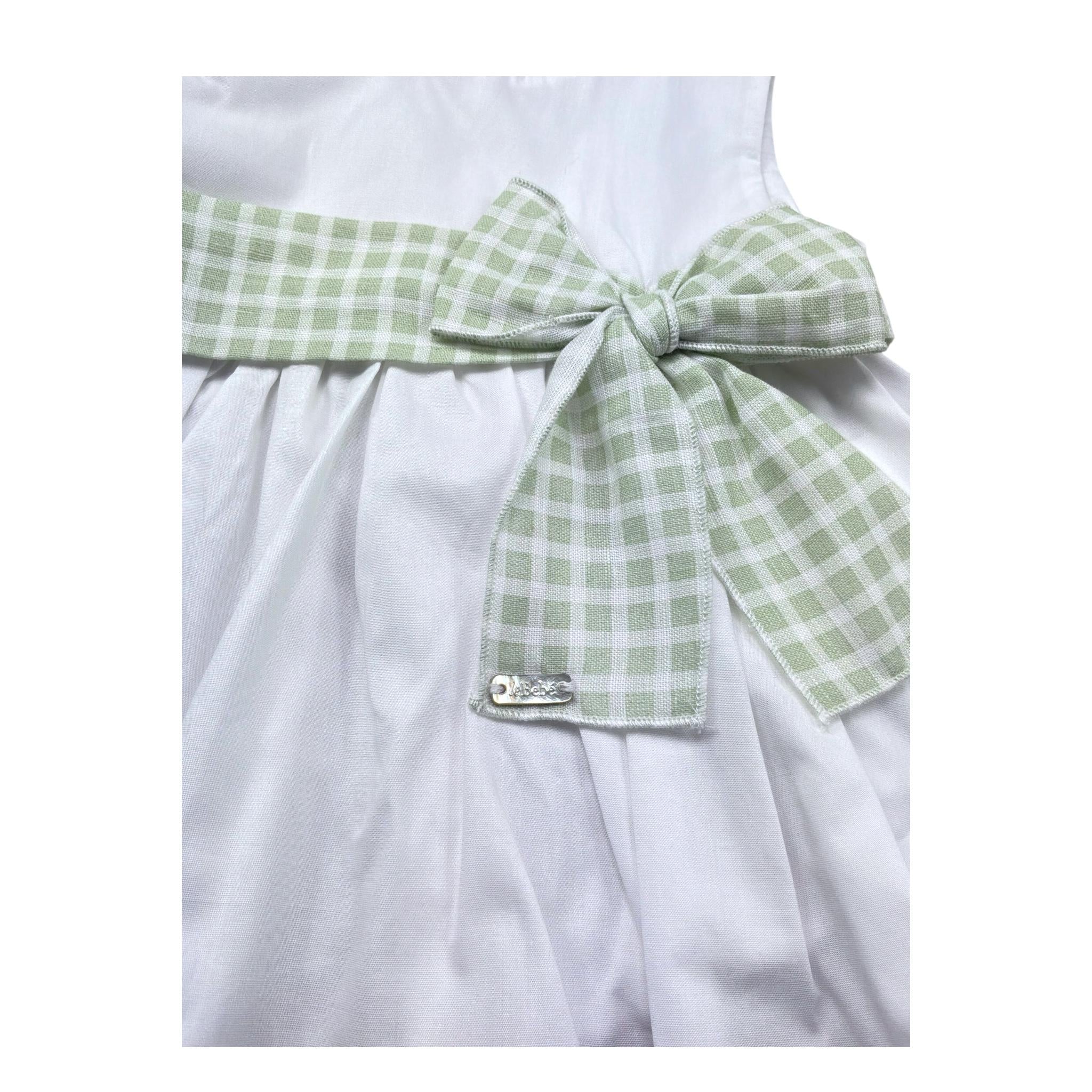 Le Bebe Camicia Giromanica Tinta Unita con Fiocco per Neonata LBG6240 BIANCO LE BEBE 