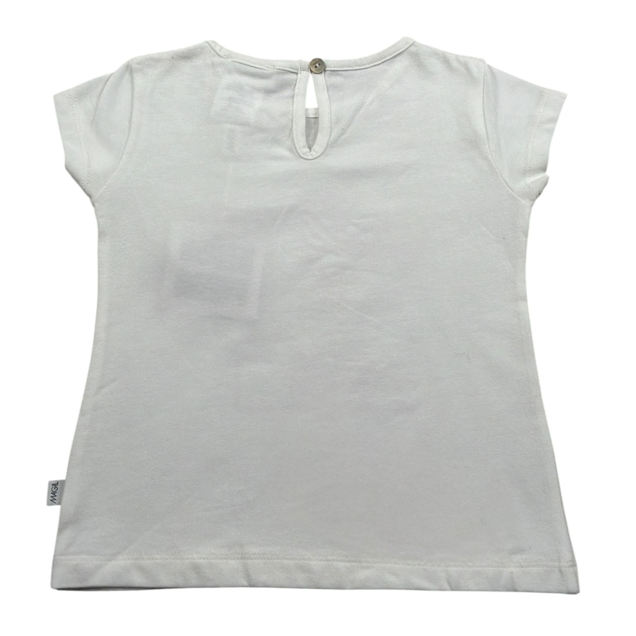Magil T-Shirt Girocollo tinta unita con Stampe Bianco per Neonata FN26167N BIANCO MAGIL 