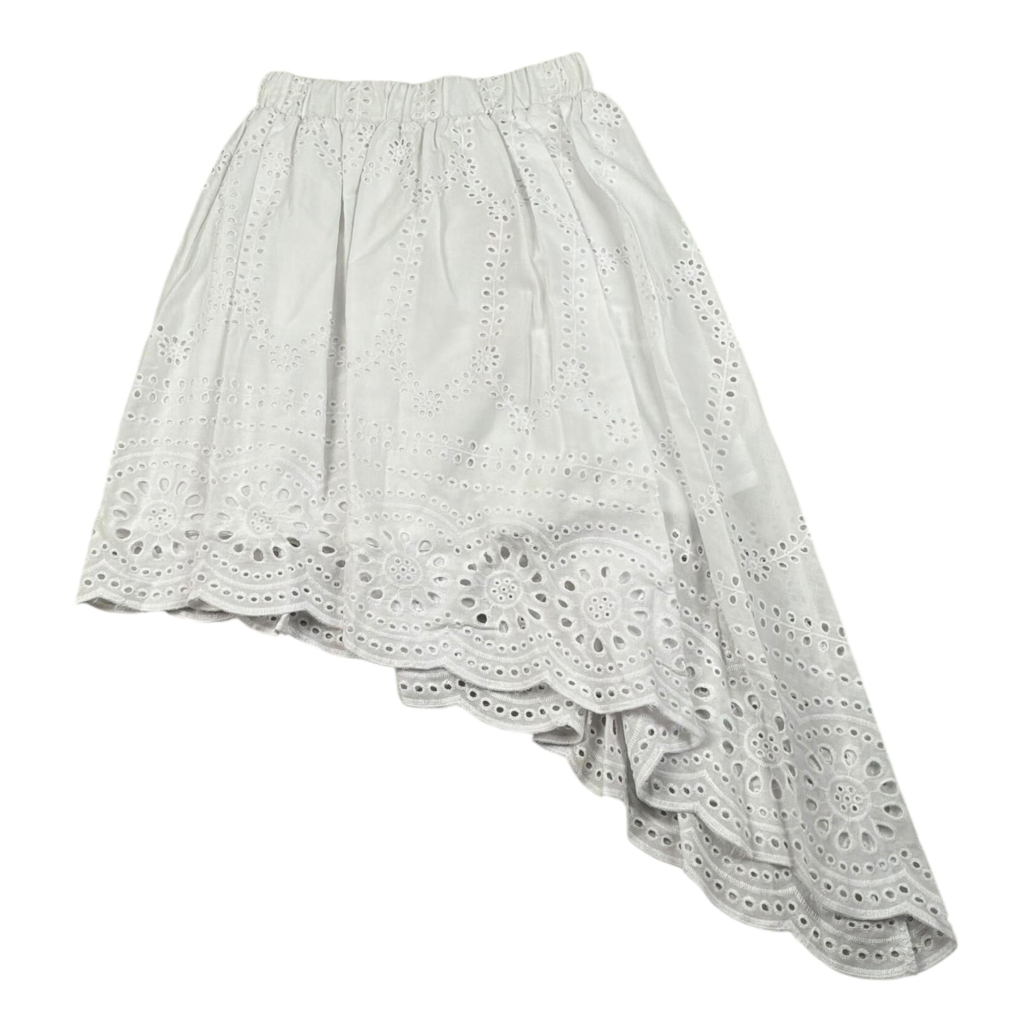 Mariuccia Gonna Asimmetrica Tinta Unita In Pizzo Sangallo per Bambina MMBG378 BIANCO MARIUCCIA 