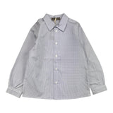 Little Bear Plain Shirt With White Check Pattern For Boys