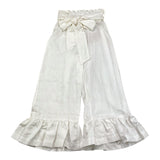 Mariuccia Plain Trousers with Belt Cream for Girls