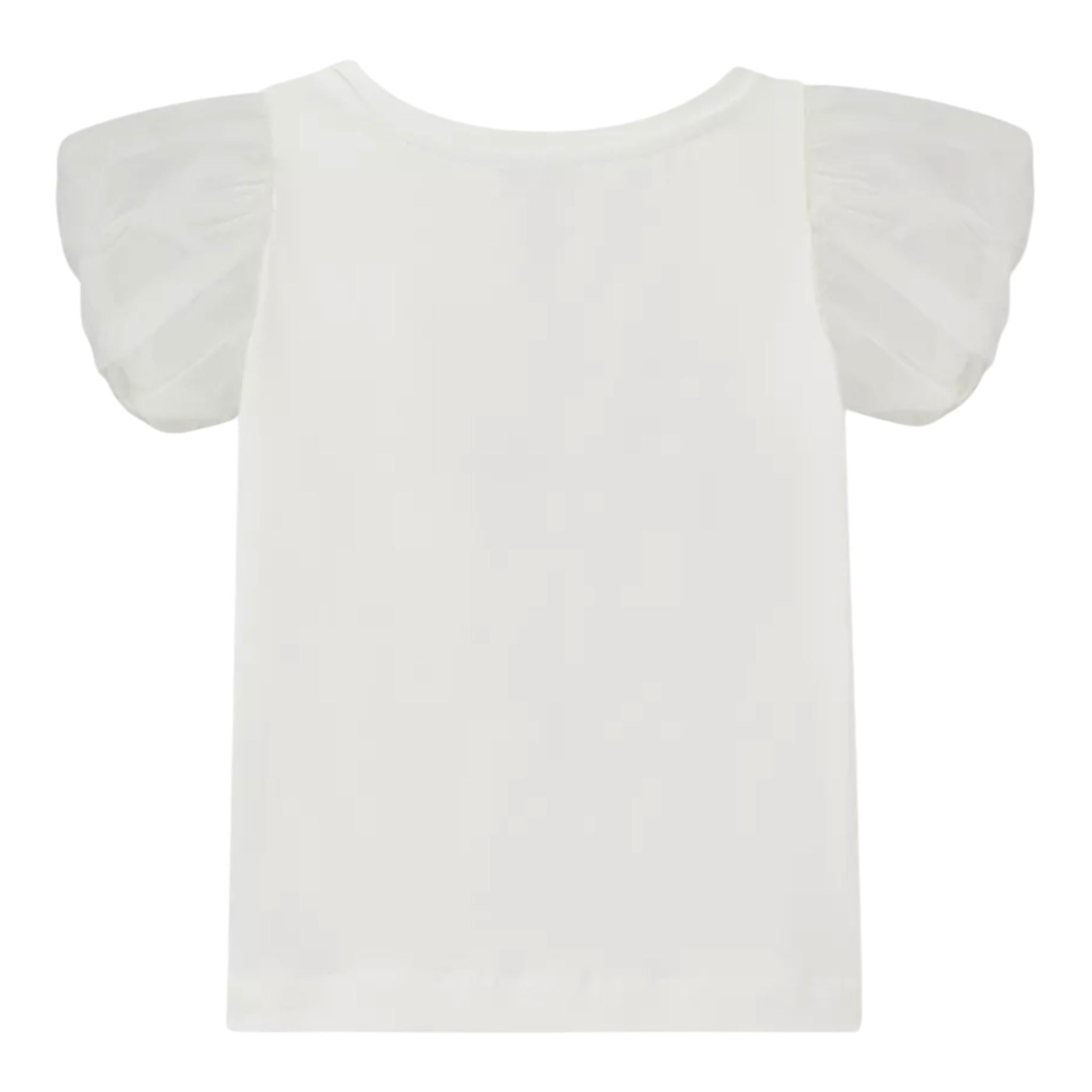 Monnalisa T-Shirt Girocollo Tinta Unita con Stampa per Bambina 717602S5 BIANCO MONNALISA 