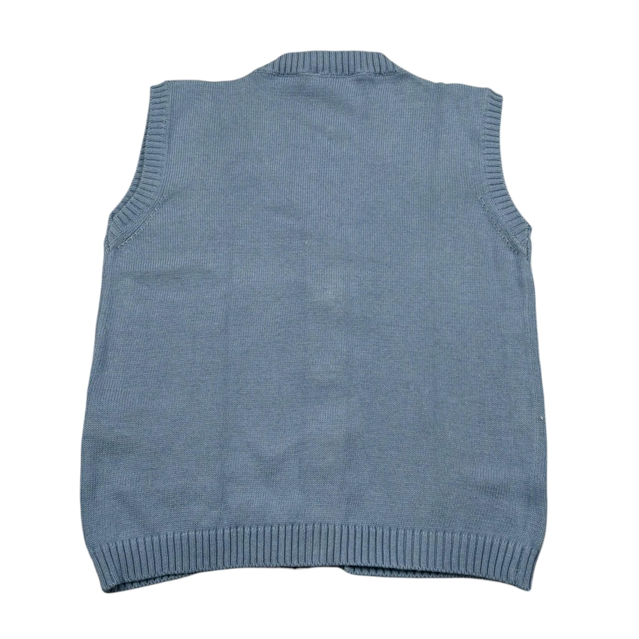 Pure Firenze Gilet In Filo Tinta Unita con Ricami per Neonato PC03602 AZZURRO PURE FIRENZE 