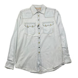 Berne Long Sleeve Denim Shirt Solid Color Light Blue For Boys