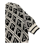 DANIELE ALESSANDRINI maglia girocollo tinta unita con fantasia rombi Bianco/nero per Neonato 1291W00047X BIANCO/NERO DANIELE ALESSANDRINI 