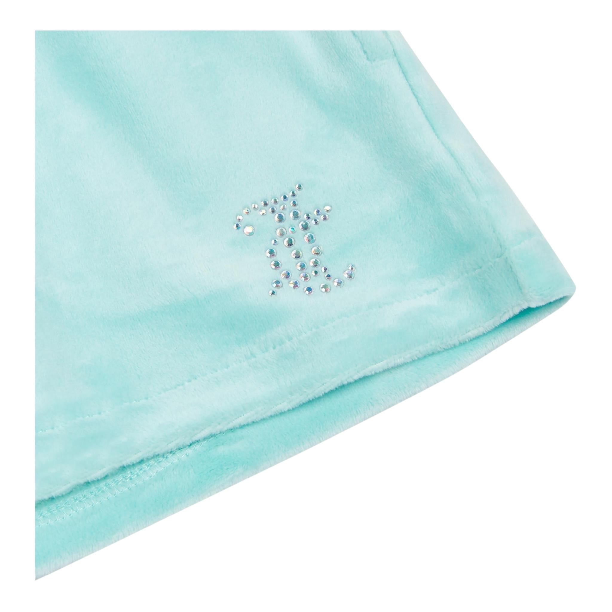 Juicy Couture Short Tinta Unita In Velluto per Bambina JBX6502X AZZURRO JUICY COUTURE 