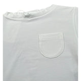 Lalalu' T-Shirt Tinta Unita Girocollo con Taschino per Neonata TSL80PBXX BIANCO LALALU' 