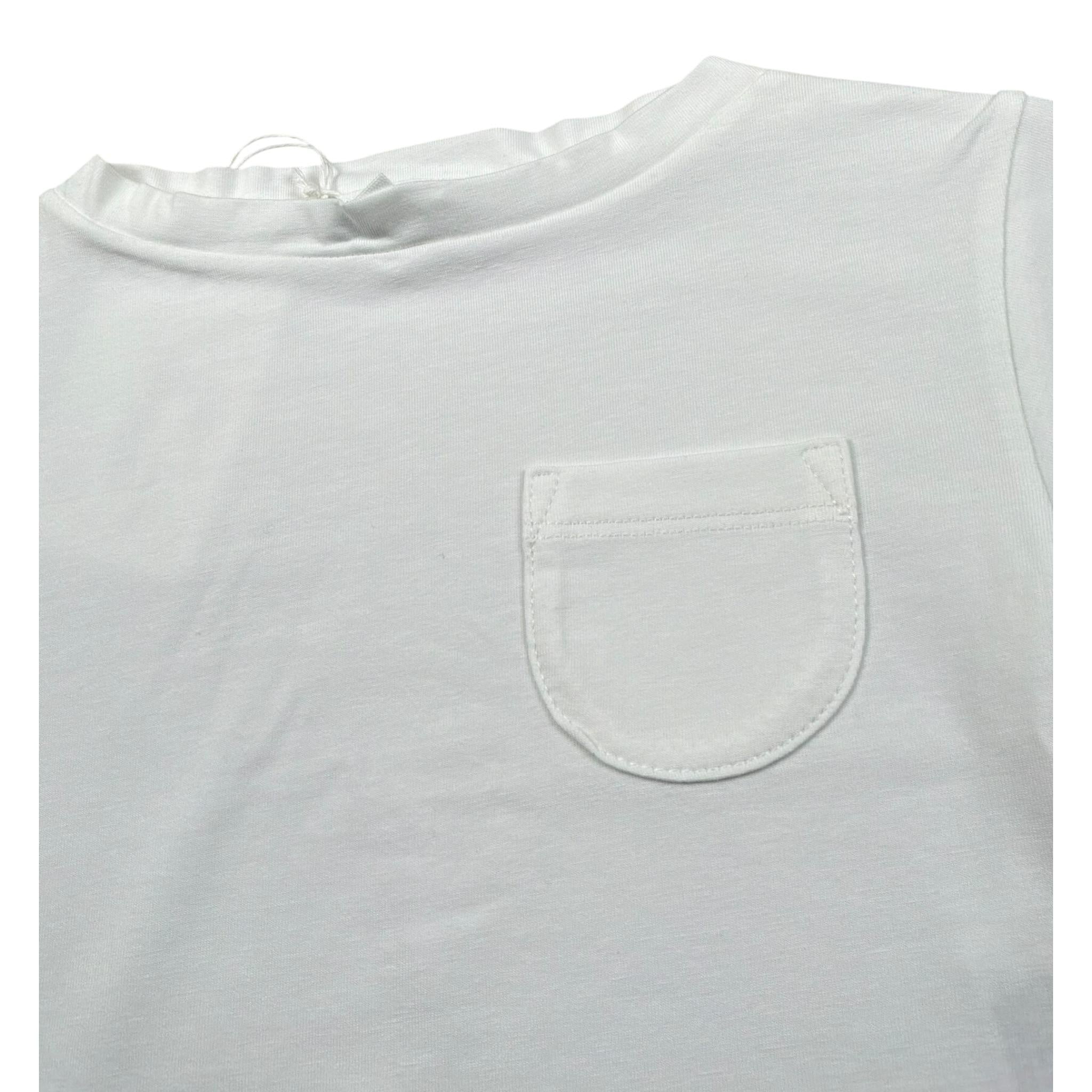 Lalalu' T-Shirt Tinta Unita Girocollo con Taschino per Neonata TSL80PBXX BIANCO LALALU' 