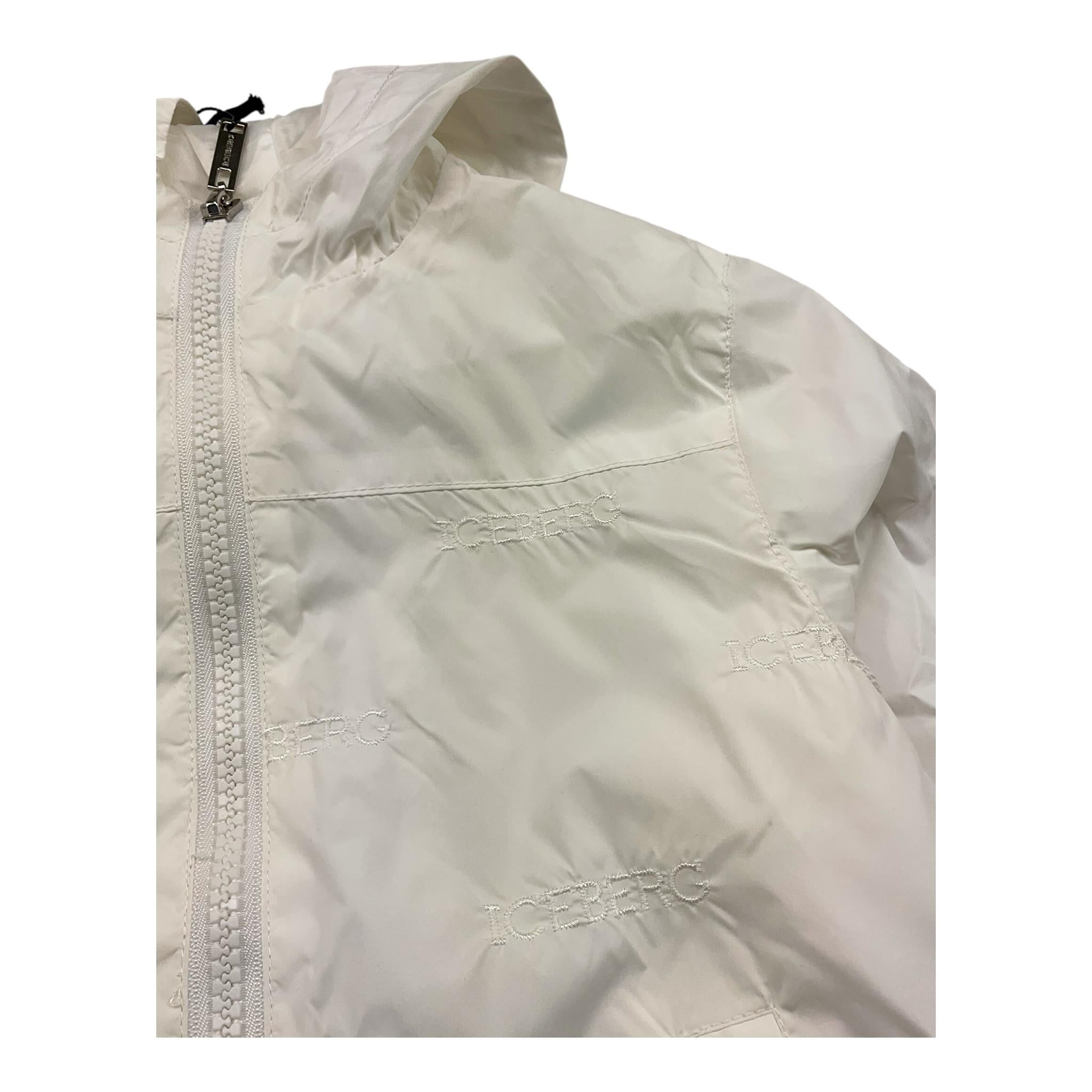 Iceberg Giubbino Tintaunita con Cappuccio E Ricami Logo per Bambino GBICE5103BJ BIANCO ICEBERG 