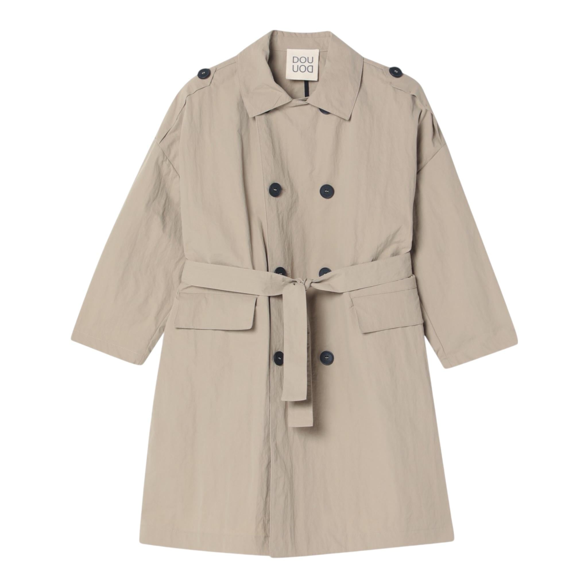 Dou Dou Trench Tinta Unita Doppiopetto per Bambina DW2P40 BEIGE DOU DOU 