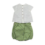 Pangasa Completo 2 Pezzi Camicia-Salopette per Neonato 25858700 BIANCO/VERDE PANGASA 