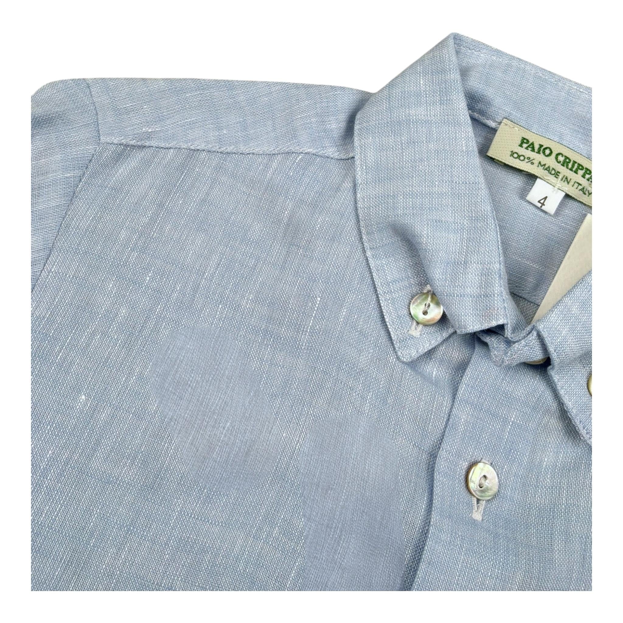 Paio Crippa Camicia Manica Lunga Tinta Unita per Neonato TAMBURON AZZURRO PAIO CRIPPA 