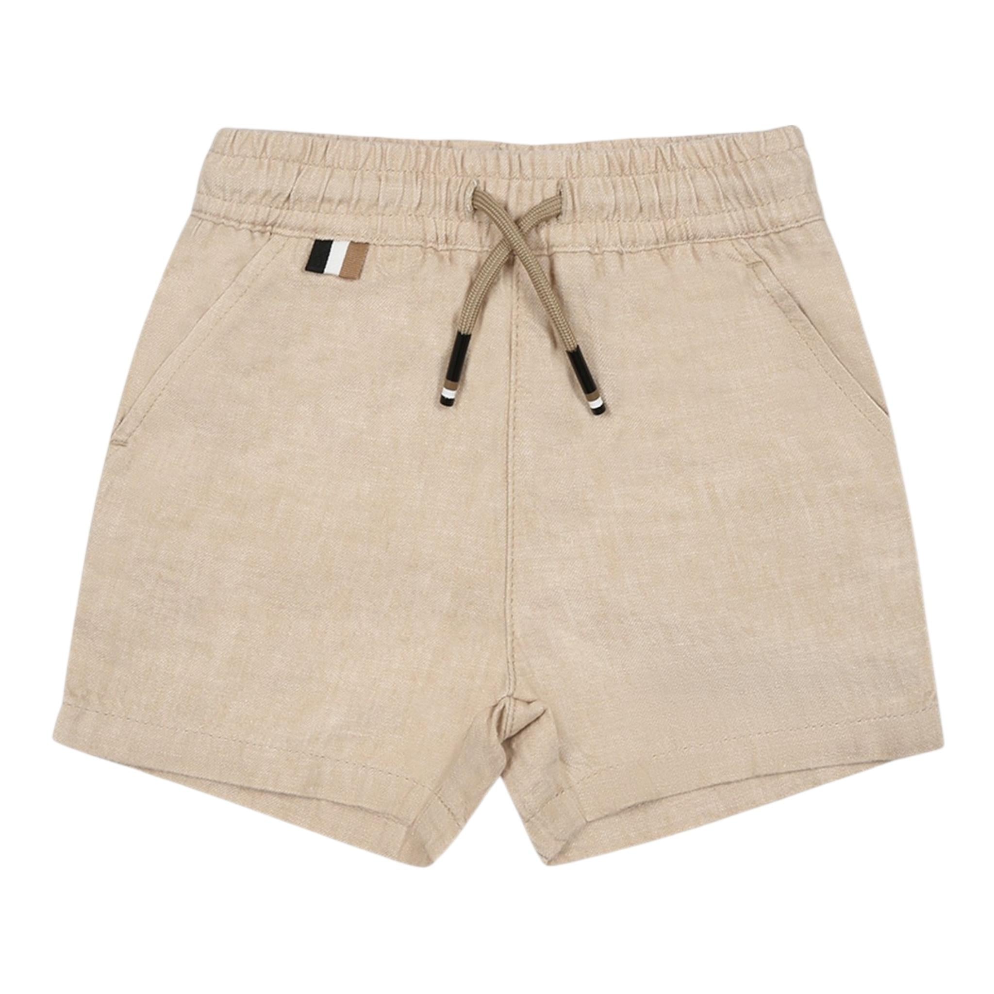 Boss Bermuda Tinta Unita con Elastico In Vita per Neonato J520822 BEIGE BOSS 