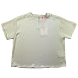 Vicolo Ivory Solid Color Half Sleeve Shirt For Baby Girl