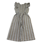 Petit Indi Tuta Intera Tinta Unita con Fantasia A Righe per Bambina SS25BK5229 BLU PETIT INDI 